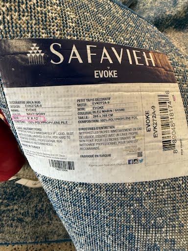 Blue and White Area Rug