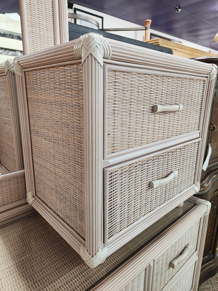Wicker/Bamboo Nightstand