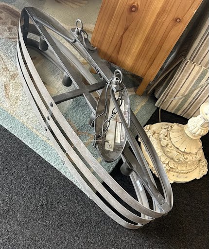 Farmhouse Chandelier Weathered Gray