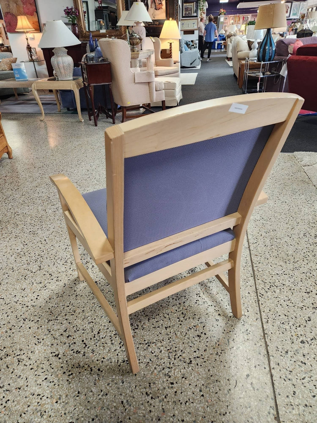 Maple Wood Lavender Cushion Desk Chair