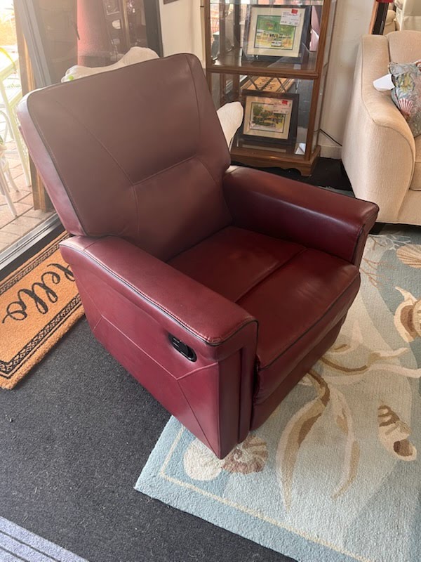 Manual Red Leather Recliner