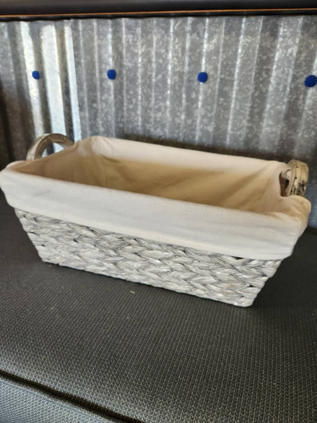 Gray Wicker Basket