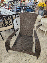 Dark brown resin wicker outdoor lounge chair