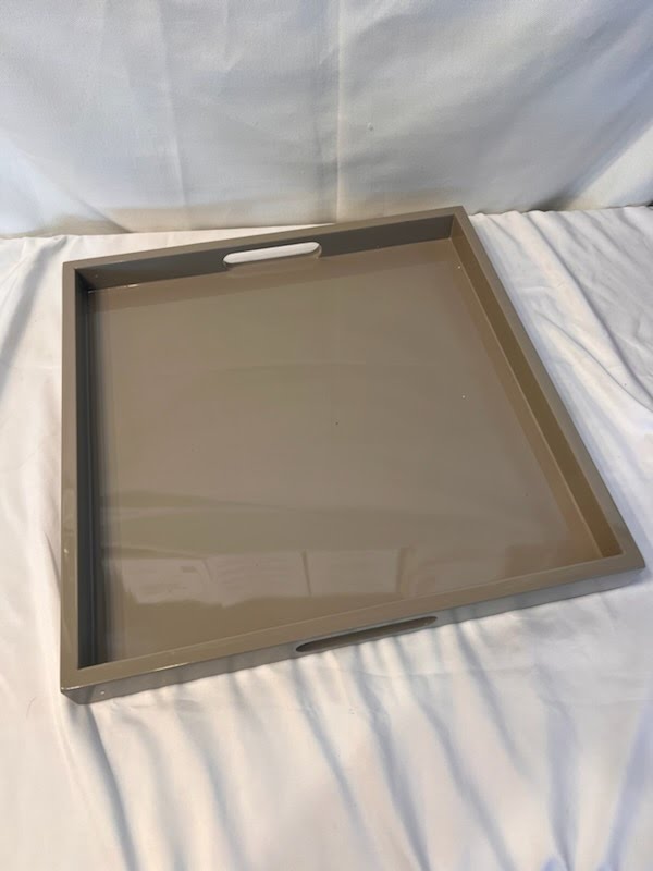 Lacquer square tray by howard elliot, 16x16