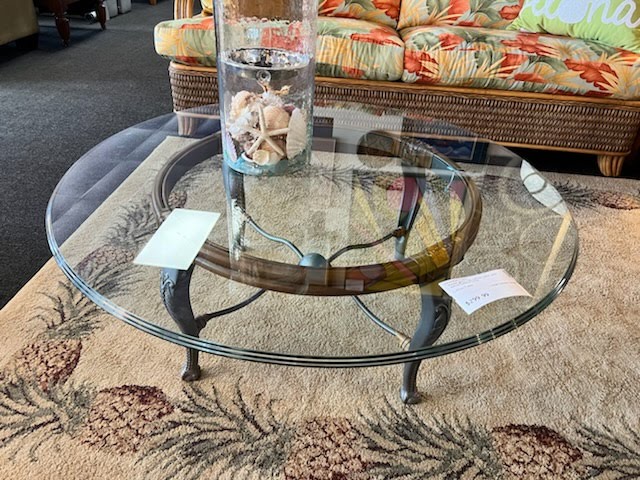 Glass Top Round Coffee Table