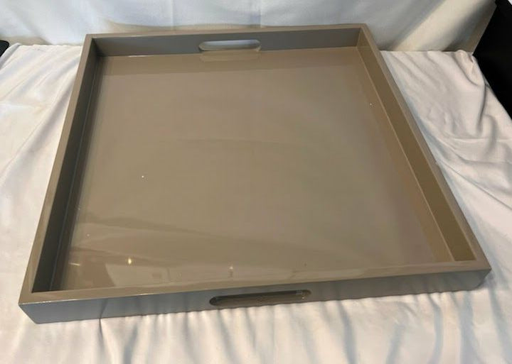 Lacquer square tray by howard elliot, 20x20