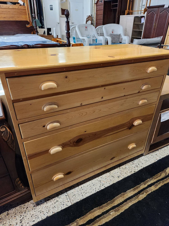 Custom Pine 5 Drawer Dresser