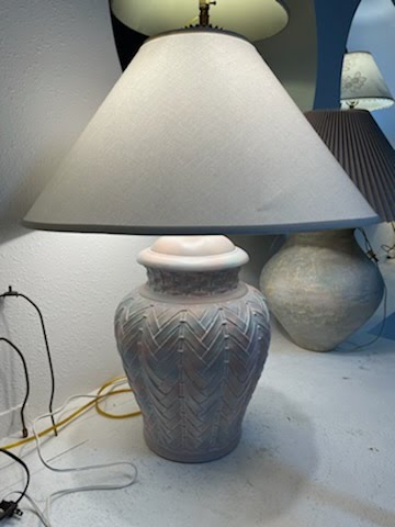 Pastel Hue Faux Bamboo  Table Lamp