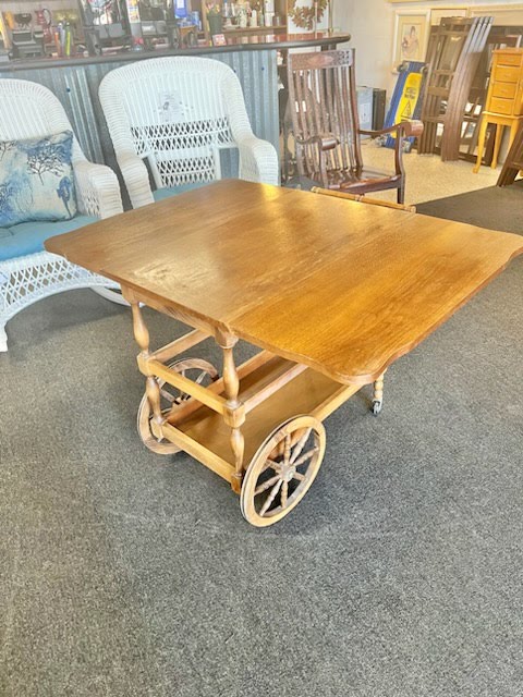 Light Wood Tea Cart