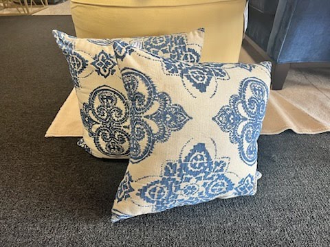 Set of 2, Blue Tribal Pillow