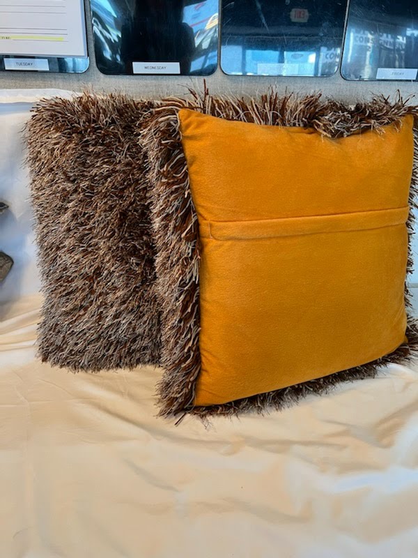 SET OF 2 - Brown and Orange Pillow