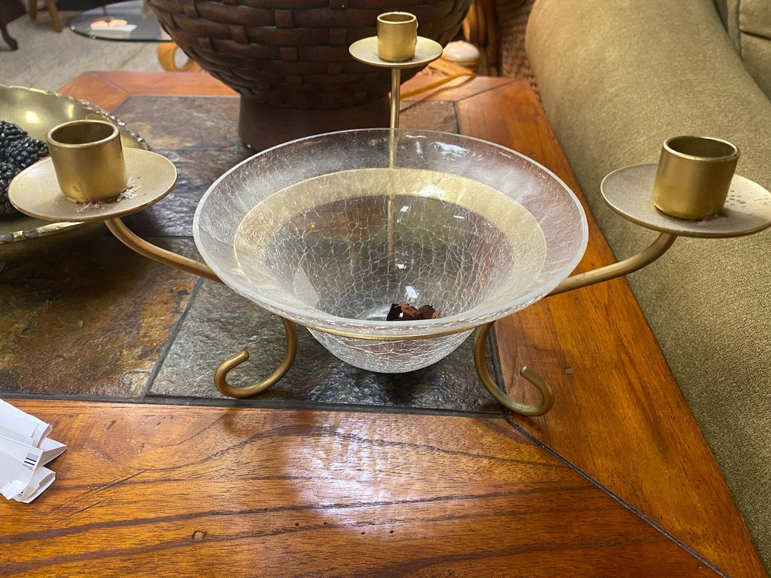 Candle holders with glass bowl
