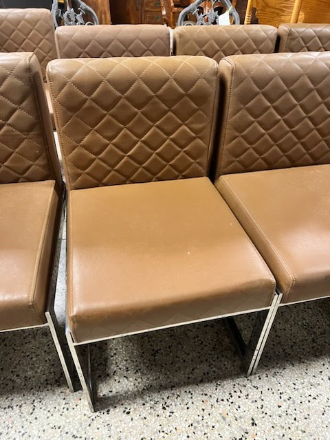 Mid-Century Modern Leather and Chrome Side Chair