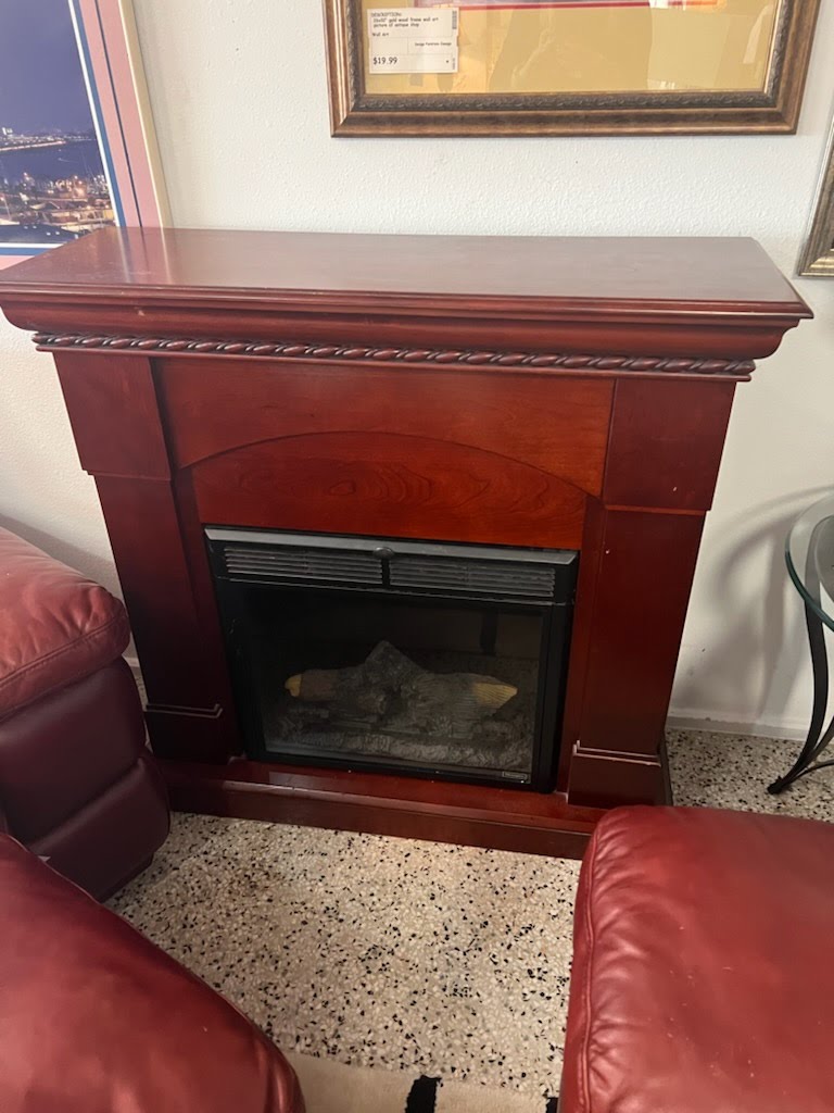 Cherry Wood Electric Fireplace