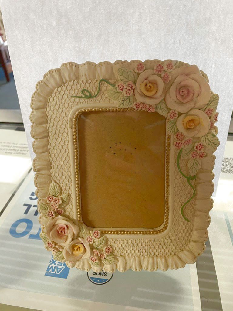 Off White Floral Picture Frame
