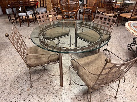 48" Round Dining Set with Four Chairs