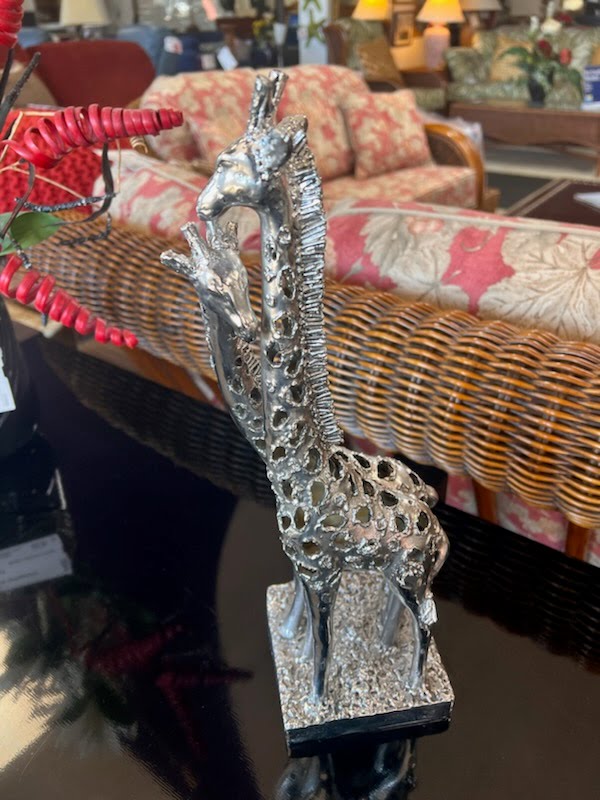 Silver giraffe decor