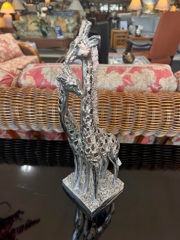 Silver giraffe decor
