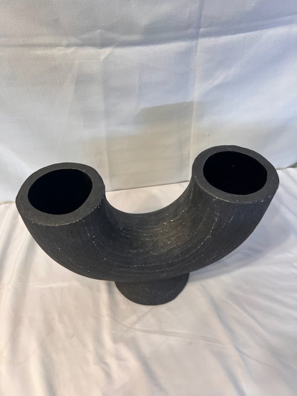 Damien Sculpture, Matte Charcoal Vase