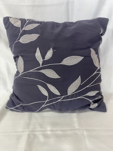 Gray leaf design pillow