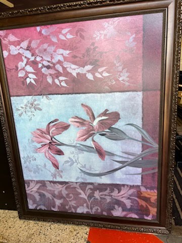 Brown and Burgundy Framed Flowers