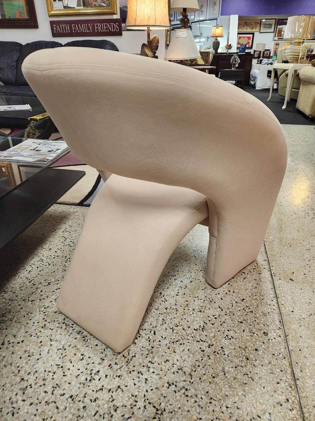 Sculpture Tan Fabric Chair