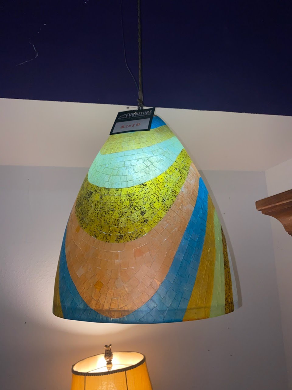 Mosaic multi-colored ceiling light