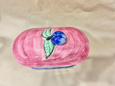 Ceramic Painted Casserole Dish with Lid