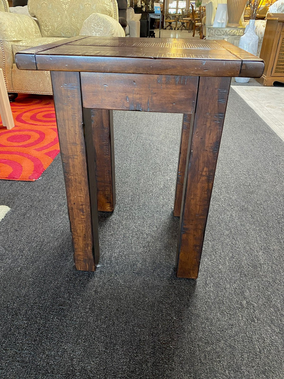 Dark wood end table