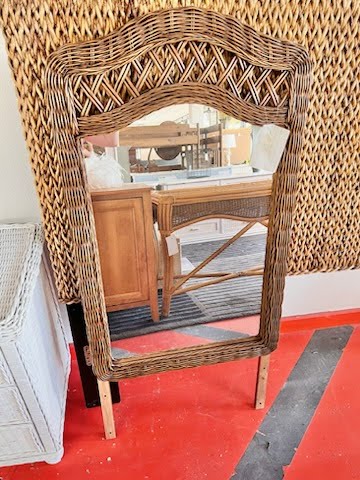 Brown Wicker Mirror