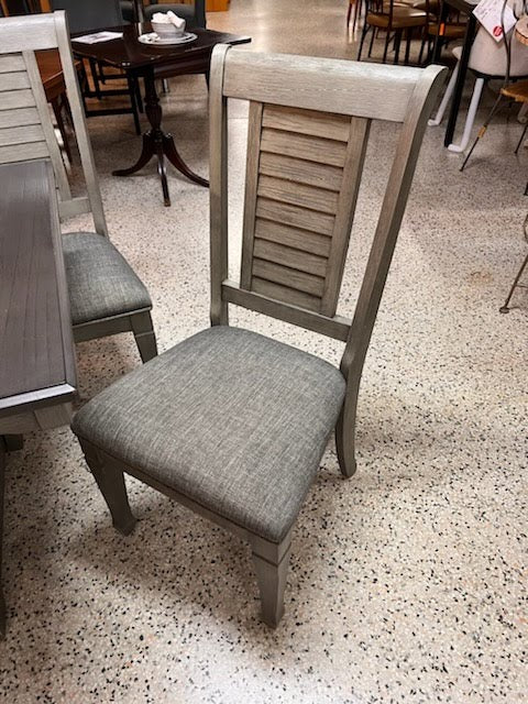 Grey Dining Table with Bench & Four Chairs