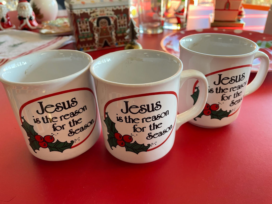 Set of 3 -  jesus coffee mugs