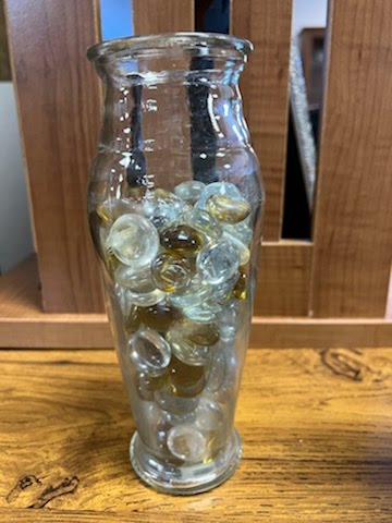 Glass Vase with Marbles
