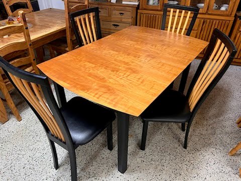 Two Tone Dining Set with Four Chairs