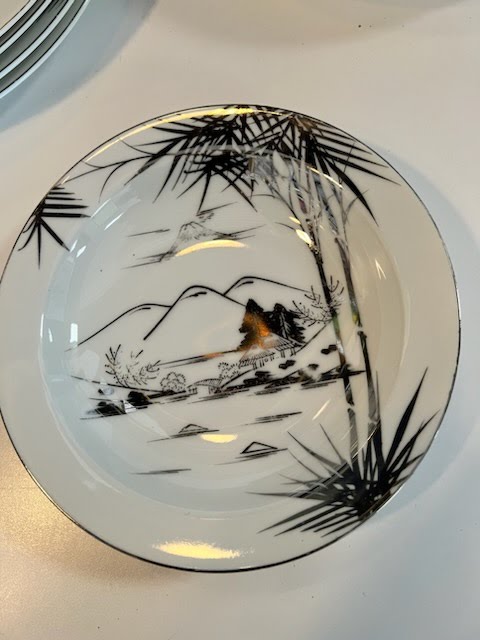 7.5" bowl - white bamboo - KUTANI