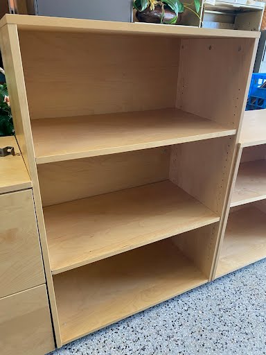 Maple wood 4 shelve bookcase