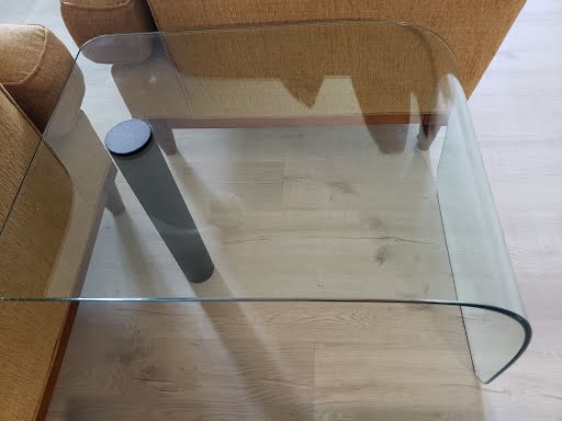 Curved glass modern end table