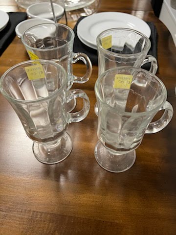 Set/4 Glass Tea Cups