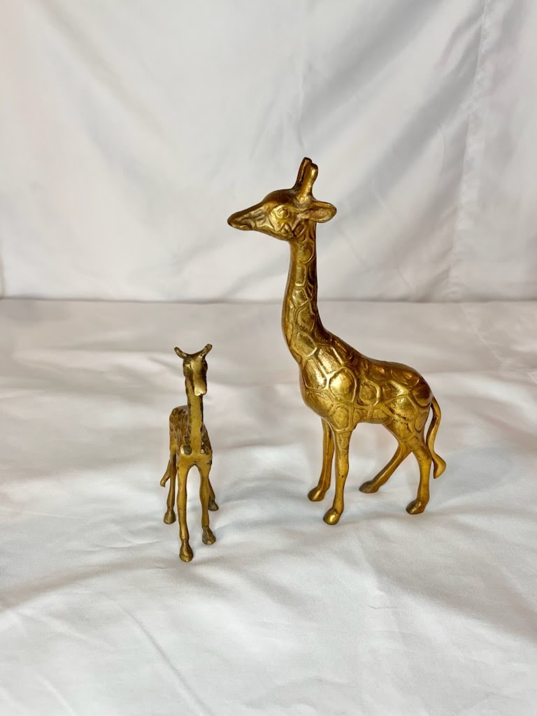 SET OF 2 - Brass Giraffes