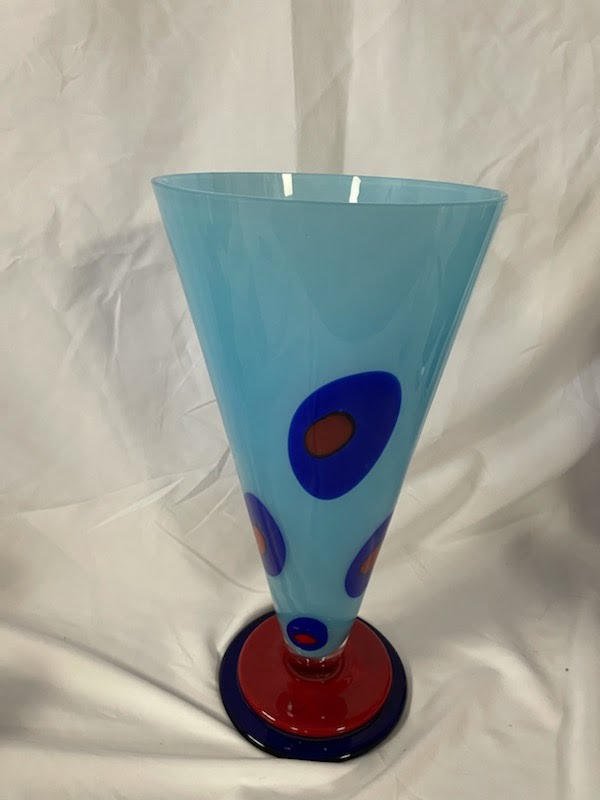 FANOOS Signed amonike blue vase