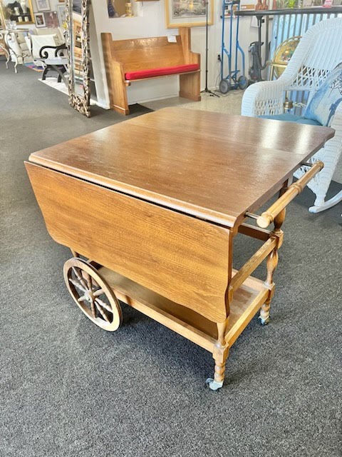 Light Wood Tea Cart