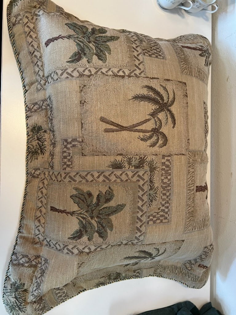 Pillow with tan Palm tree cover