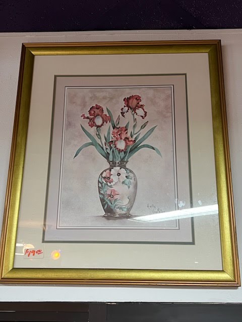 Floral Vase with Red Flowers Wall Art