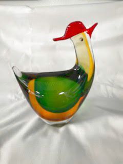 Glass Chicken Sculpture