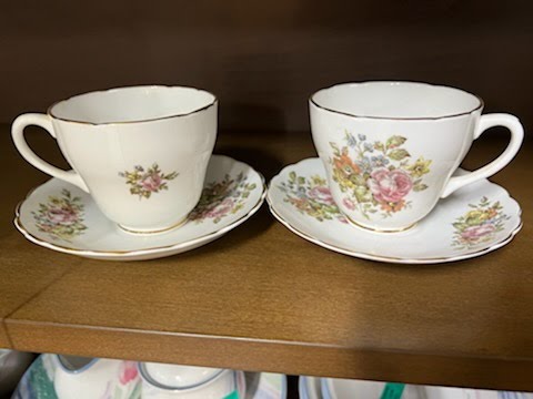 Set/2 Floral Saucer and Cup