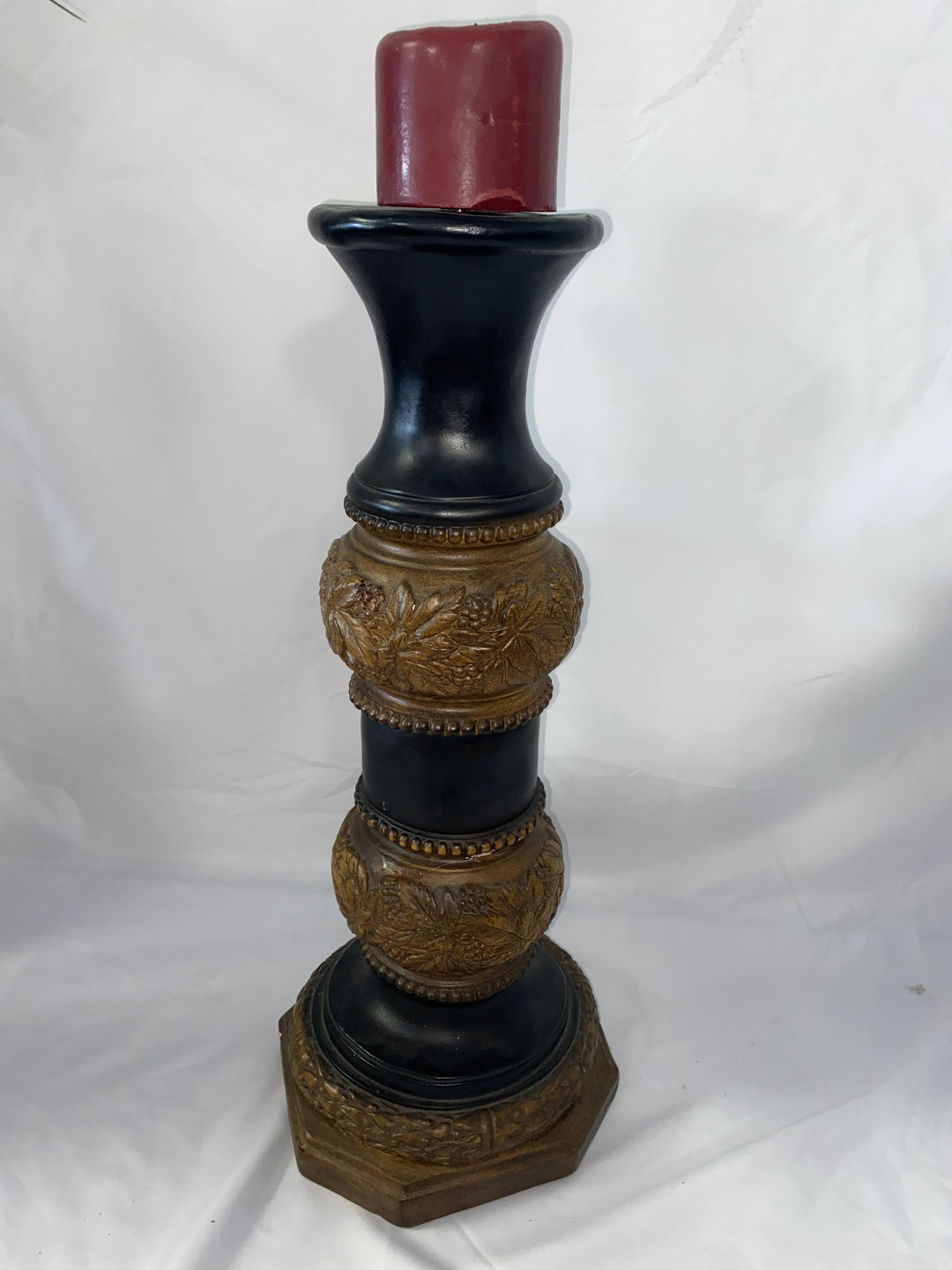 Wood Carved Candleholder
