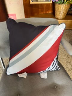 Red White and Blue Stripe Pillow
