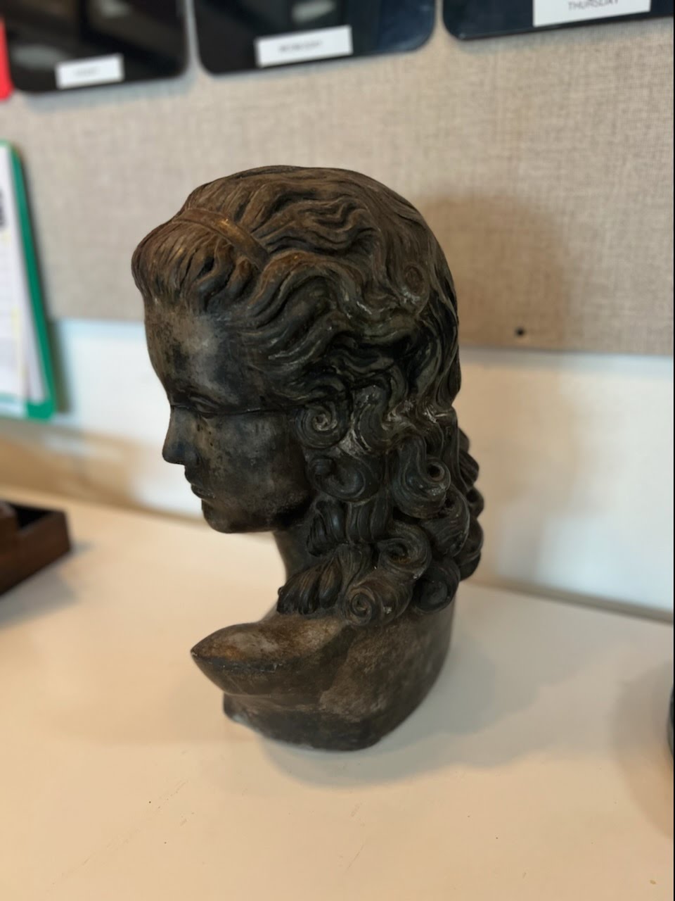 Solid Female Bust Head Statue