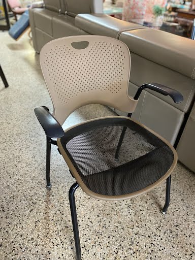 Herman Miller - Taupe & black office caper chair, plastic mold back, mesh seat