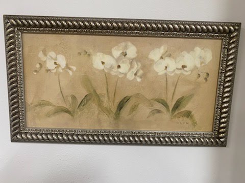 Framed Art white flowers